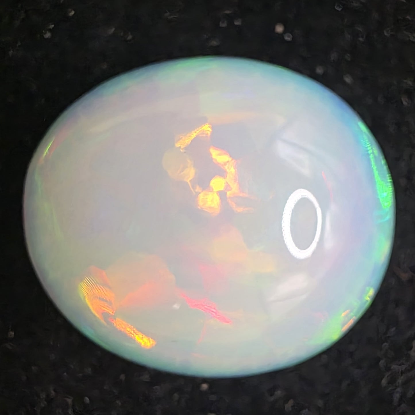 White Opal Ethiopian Welo, 19.55 ct oval polished, natural