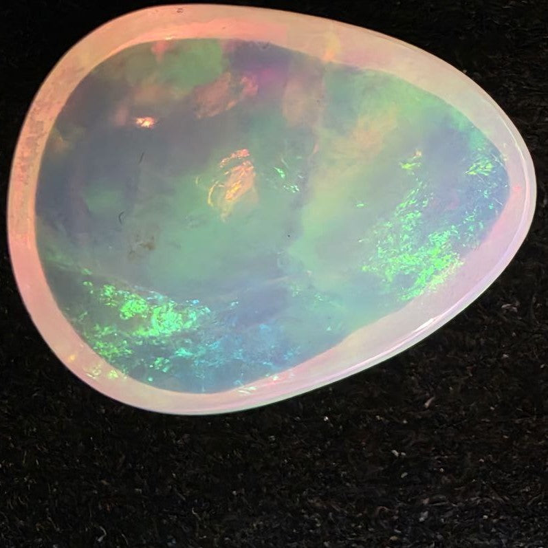 White Opal Ethiopian Welo, 8.05 ct pear polished, natural