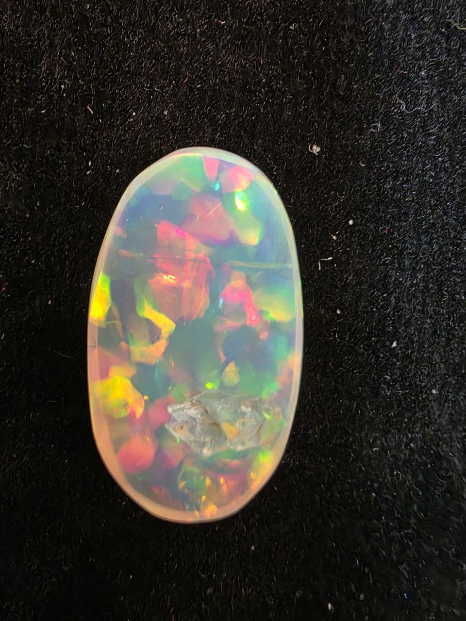 White Opal Ethiopian Welo, 5.3 ct oval polished, natural