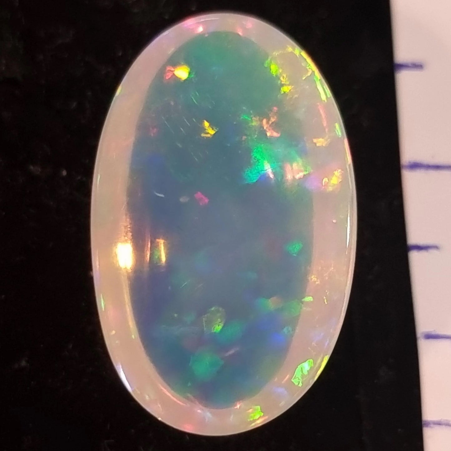White Opal Ethiopian Welo, 12.5 ct oval polished, natural