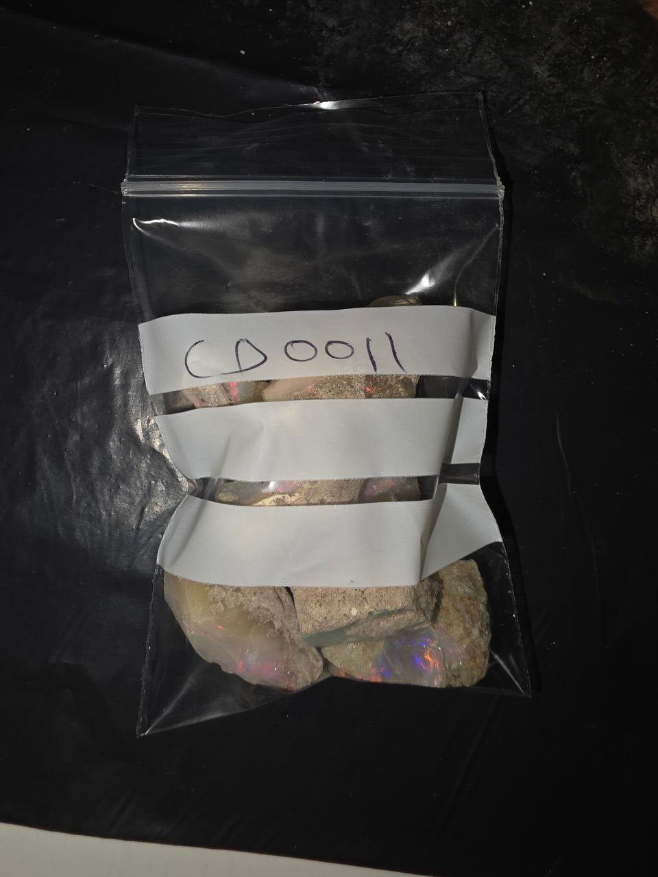 Micro-lot rough 7 stones Mixed Opal Ethiopian Welo, 127 ct rough, natural