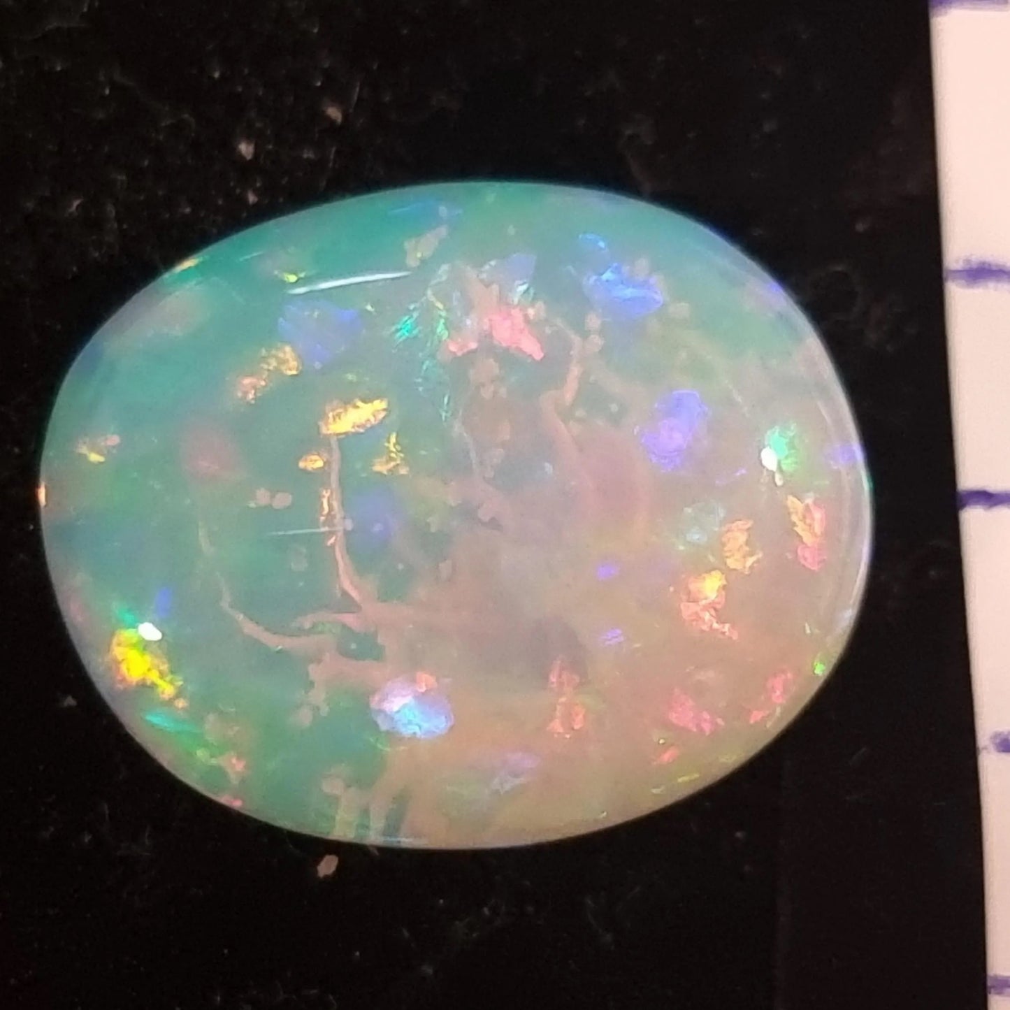 White Opal Ethiopian Welo, 5.7 ct oval polished, natural