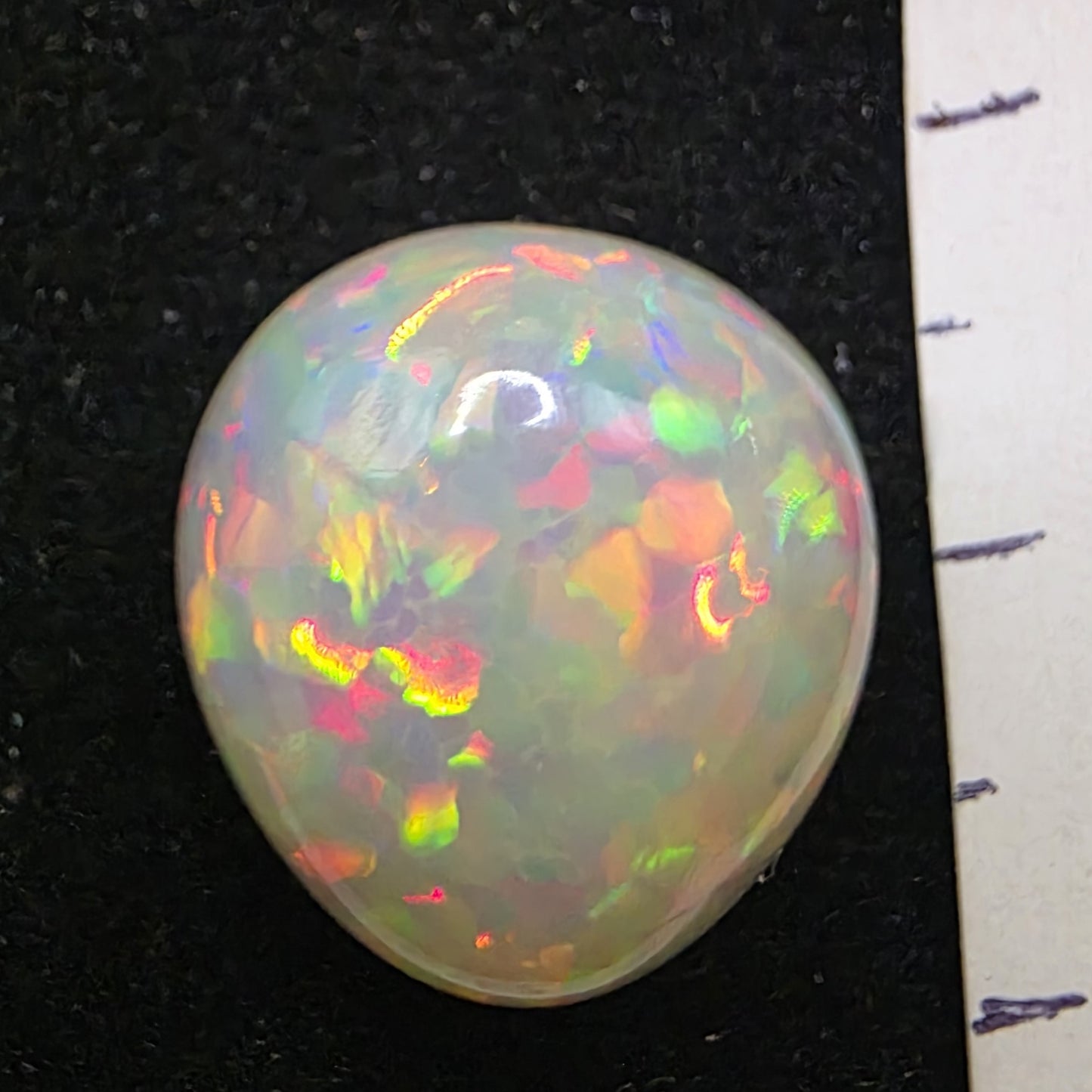 Black Opal special Ethiopian Welo, 5 ct freeform polished, natural, intense Play-of-Colour