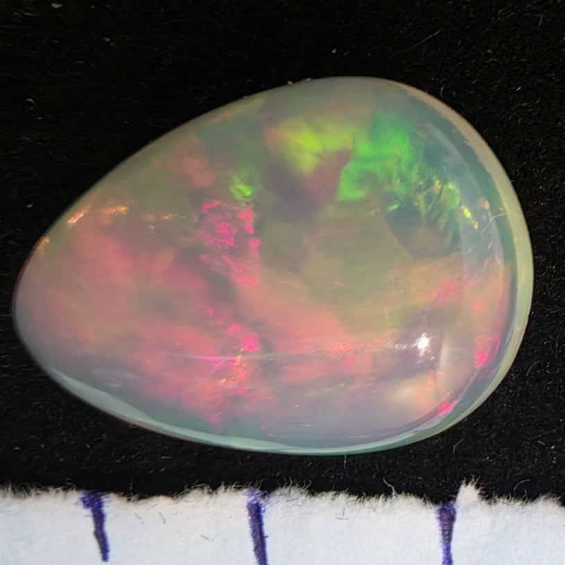 White Opal Ethiopian Welo, 8.05 ct pear polished, natural