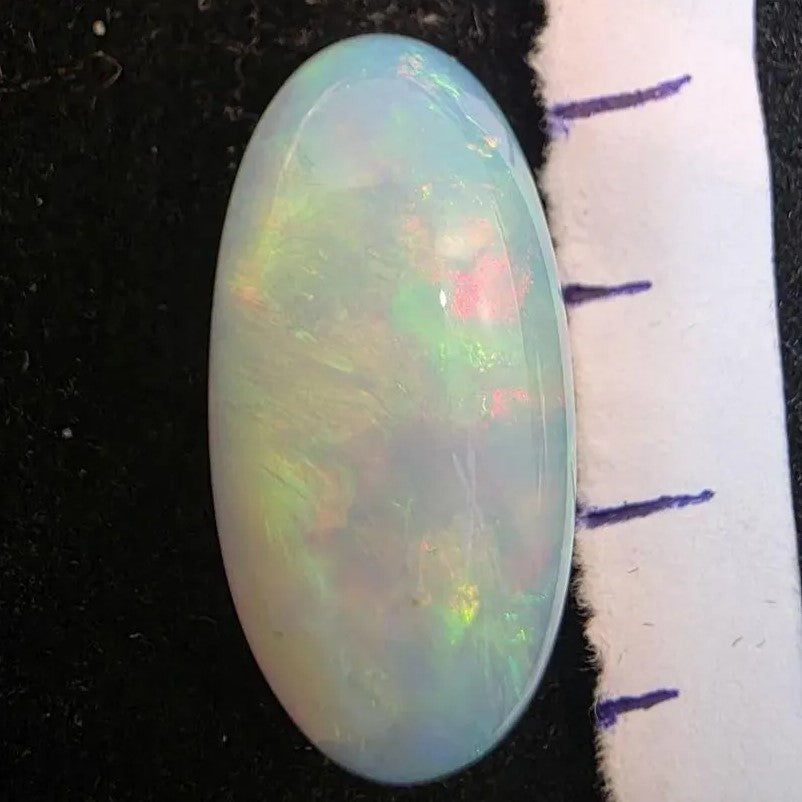 White Opal Ethiopian Welo, 9.8 ct oval polished, natural