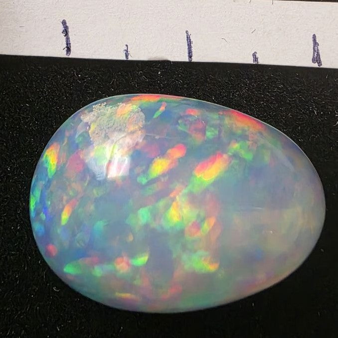 Crystal Opal special Ethiopian Welo, 15.4 ct pear polished, natural, intense Play-of-Colour