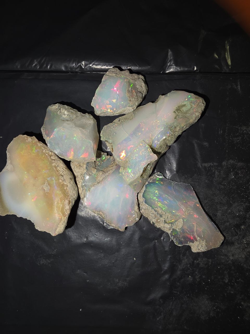 Micro-lot rough, 6 stones Mixed Opal Ethiopian Welo, 72.5 ct rough, natural