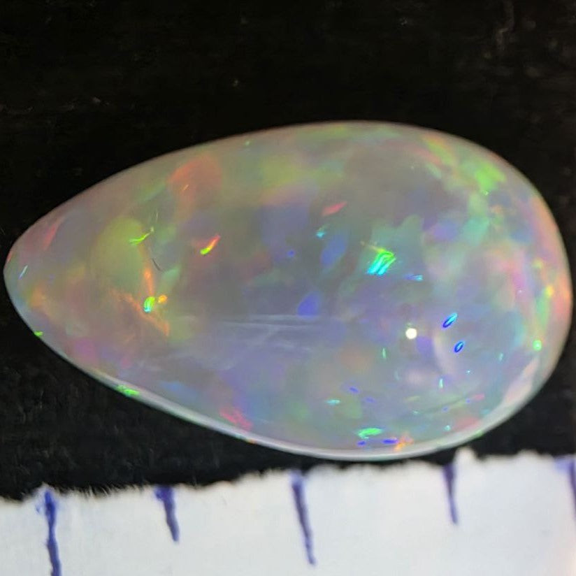 White Opal Ethiopian Welo, 24.5 ct pear polished, natural
