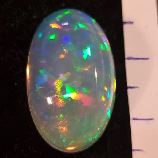 White Opal Ethiopian Welo, 12.5 ct oval polished, natural