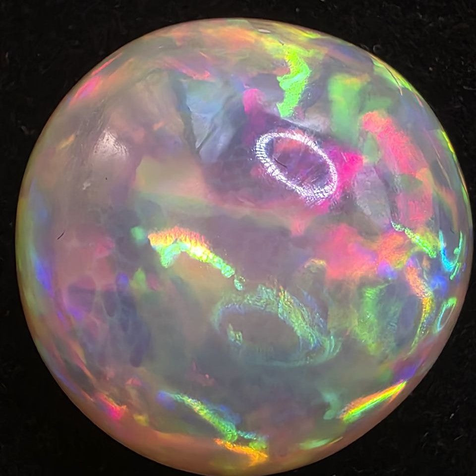 Black Opal special Ethiopian Welo, 19 ct freeform polished, natural