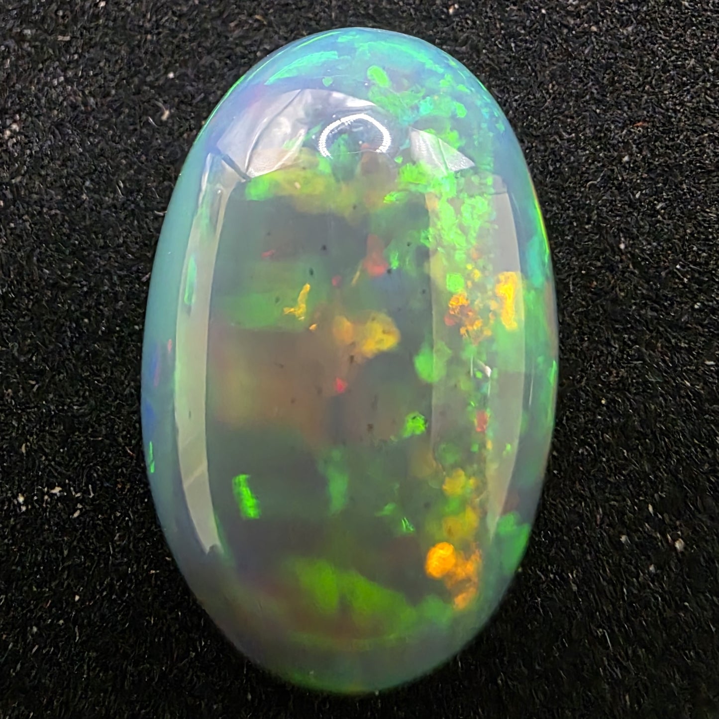 Black Opal special Ethiopian Welo, 12.4 ct oval polished, natural
