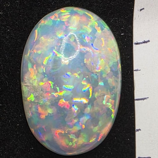 White Opal special Ethiopian Welo, 17.8 ct oval polished, natural