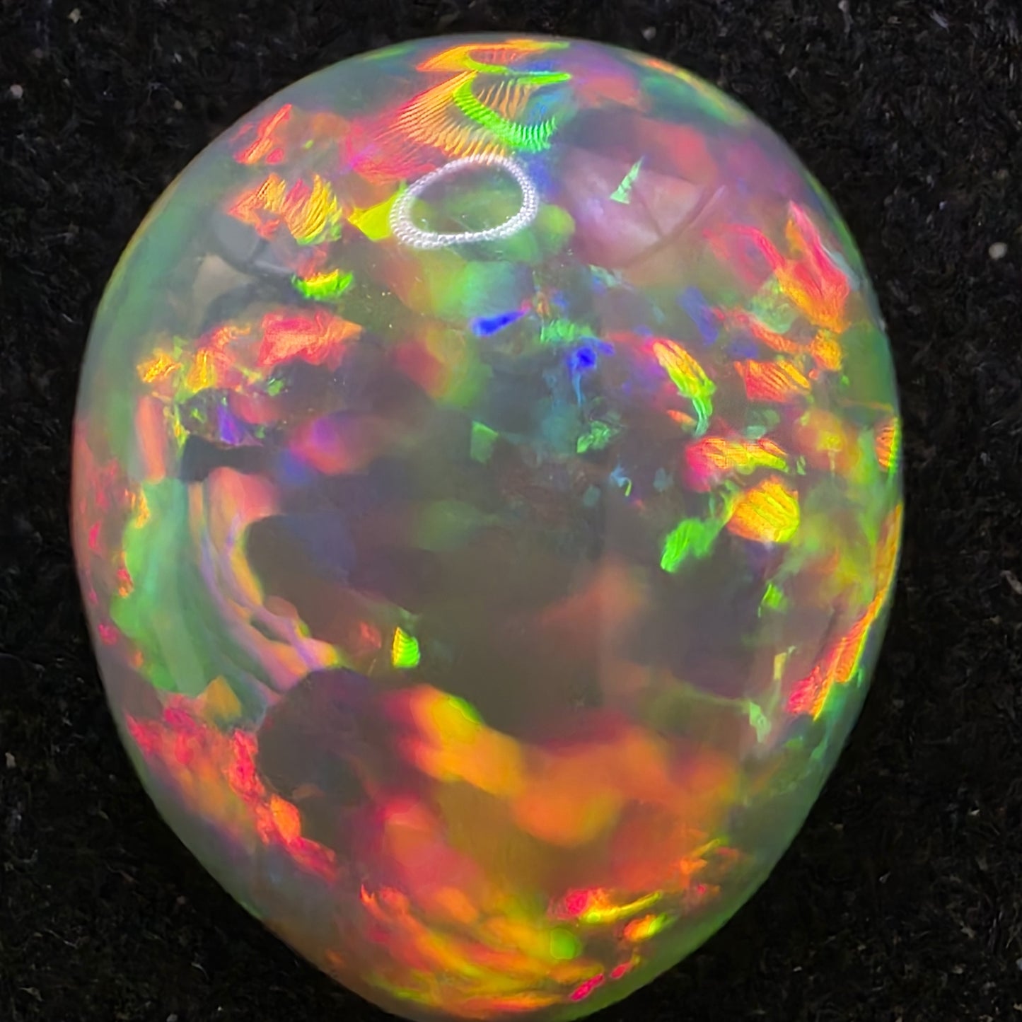 Honeycomb Black Opal special Ethiopian Welo, 5 ct pear polished, natural, intense Play-of-Colour