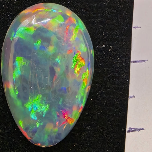 Black Opal special Ethiopian Welo, 7.6 ct pear polished, natural