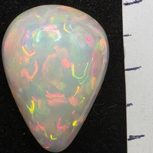 White Opal special Ethiopian Welo, 12.7 ct pear polished, natural