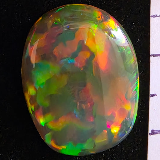 Perfect! Black Opal outstanding Ethiopian Welo, 7.3 ct freeform polished, natural, intense Play-of-Colour
