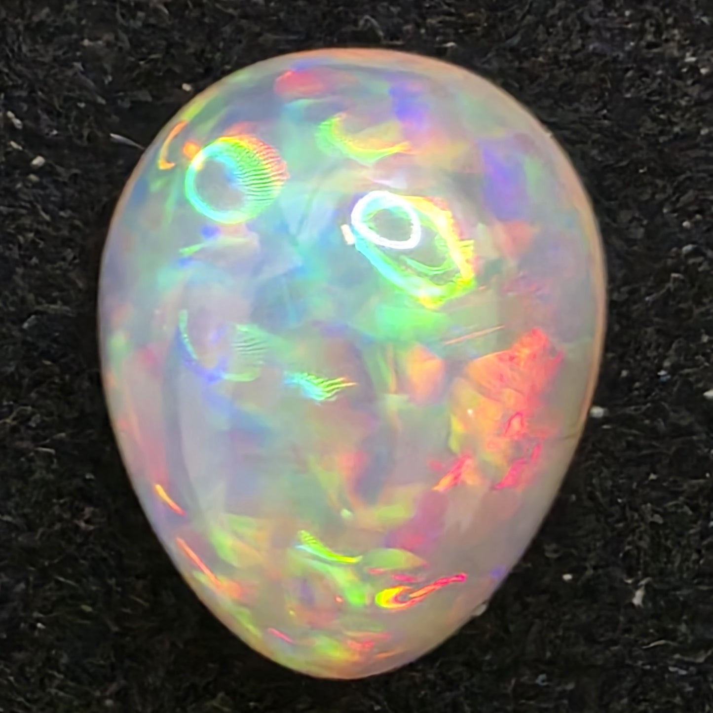 Crystal Opal special Ethiopian Welo, 4.7 ct pear polished, natural, intense Play-of-Colour