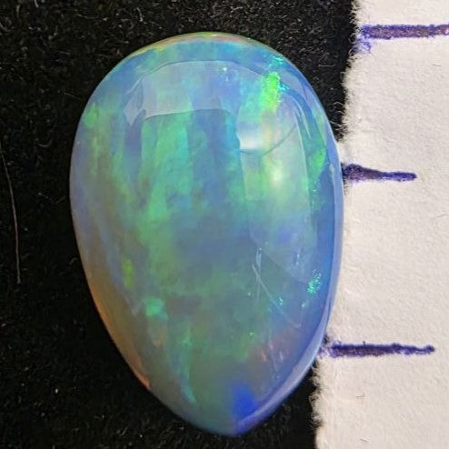 White Opal Ethiopian Welo, 6.1 ct pear polished, natural