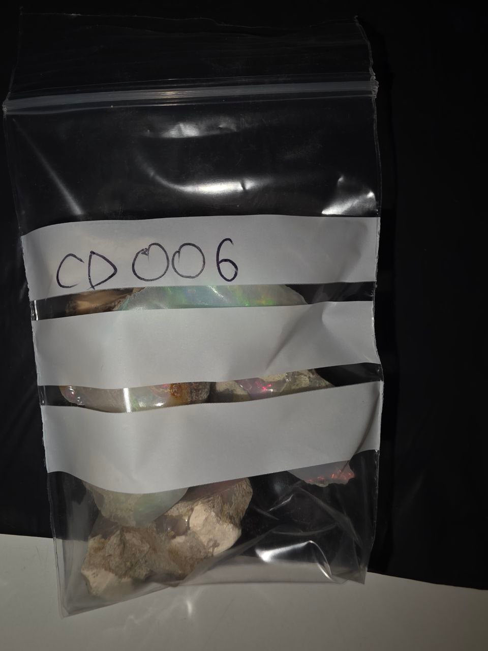 Micro-lot rough, 6 stones Mixed Opal Ethiopian Welo, 88.5 ct rough, natural