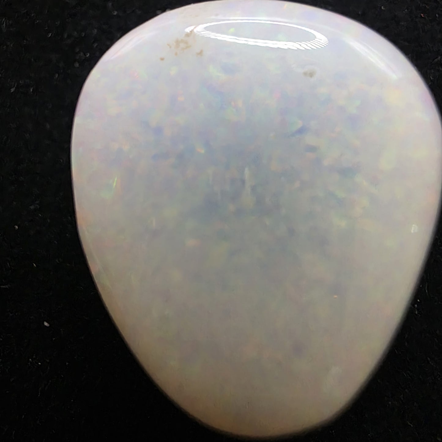 White Opal special Ethiopian Welo, 20.4 ct pear polished, natural, intense Play-of-Colour