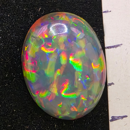 Black Opal special Ethiopian Welo, 3.25 ct oval polished, natural, intense Play-of-Colour