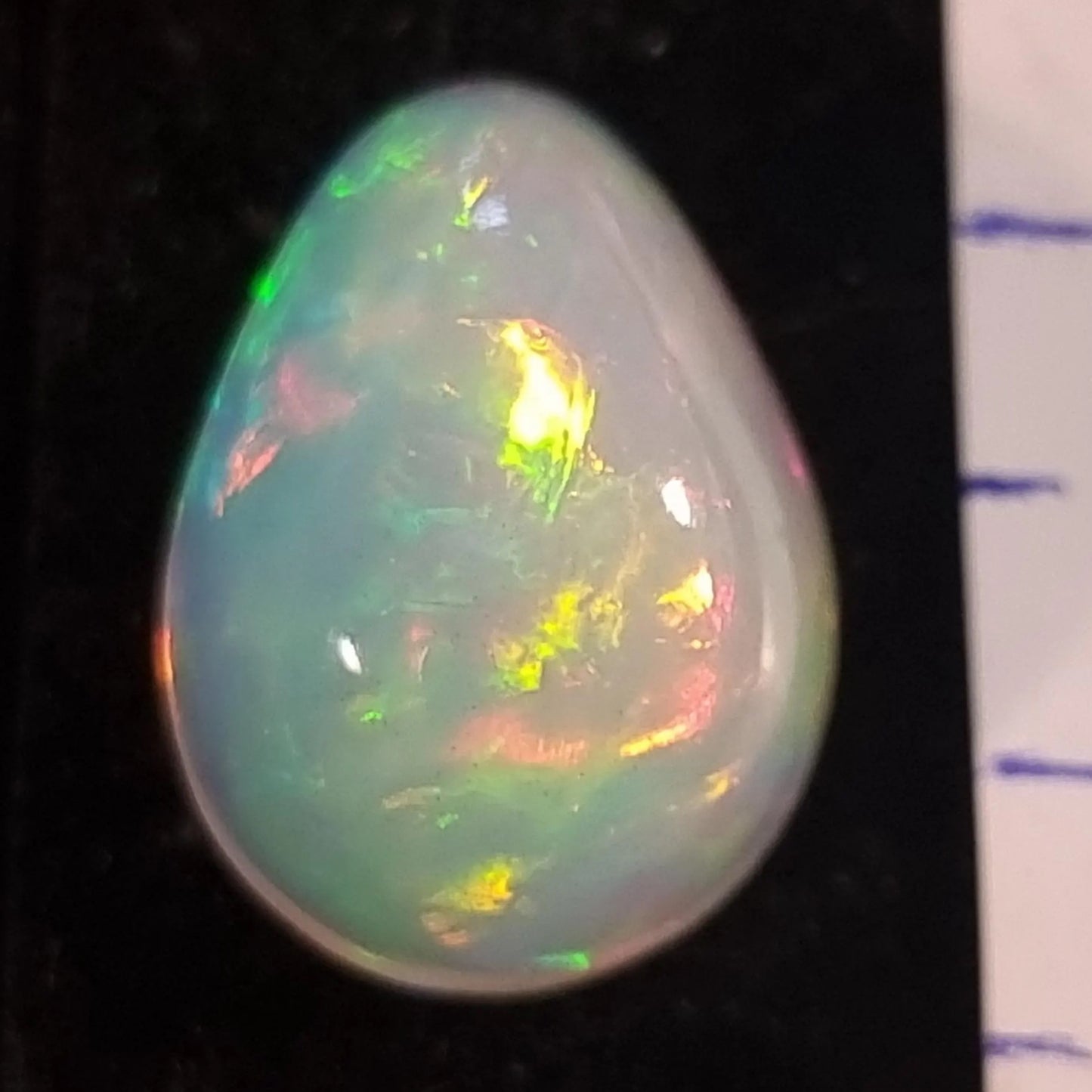 White Opal Ethiopian Welo, 6.25 ct pear polished, natural