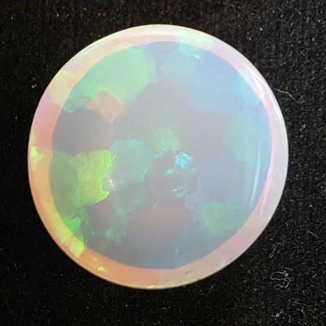 White Opal Ethiopian Welo, 17 ct round polished, natural