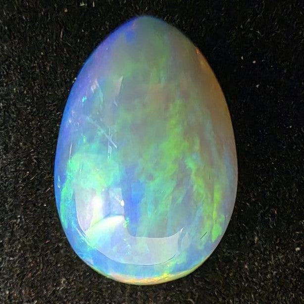 White Opal Ethiopian Welo, 6.1 ct pear polished, natural