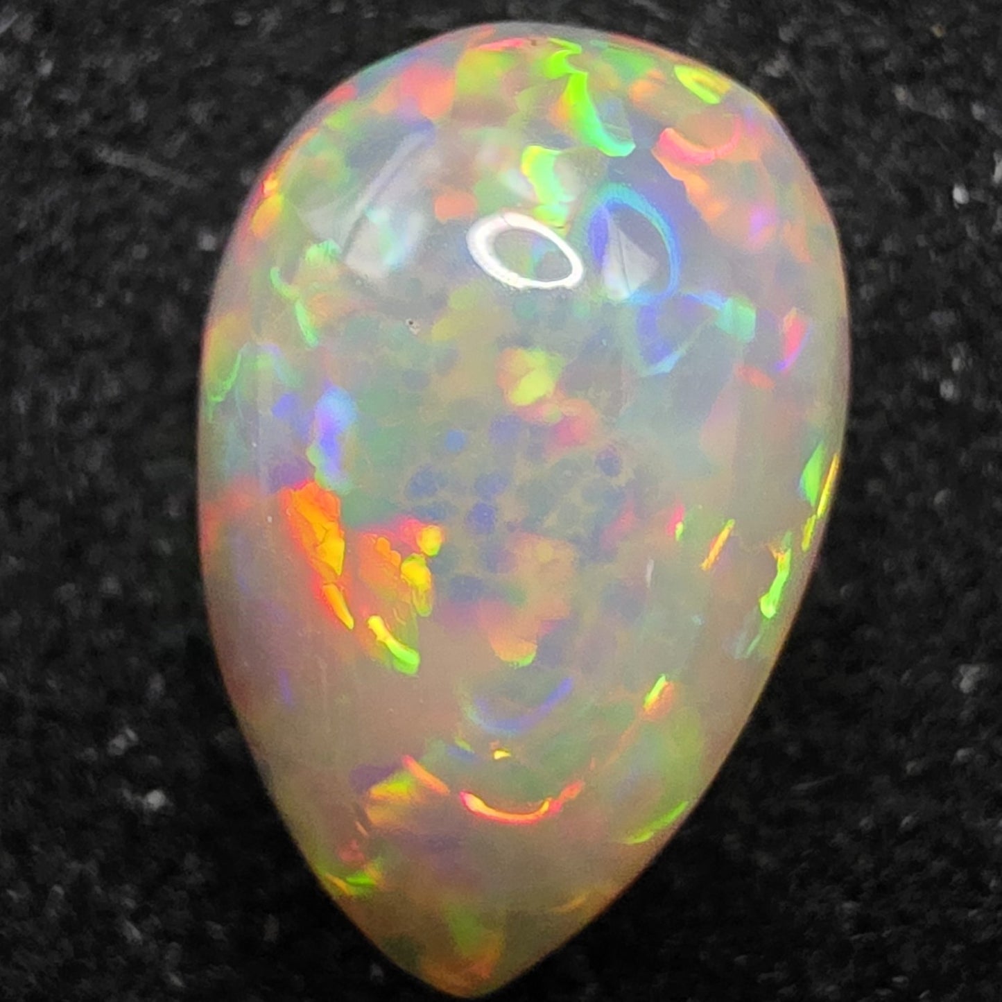 Black Opal special Ethiopian Welo, 3.55 ct pear polished, natural, intense Play-of-Colour