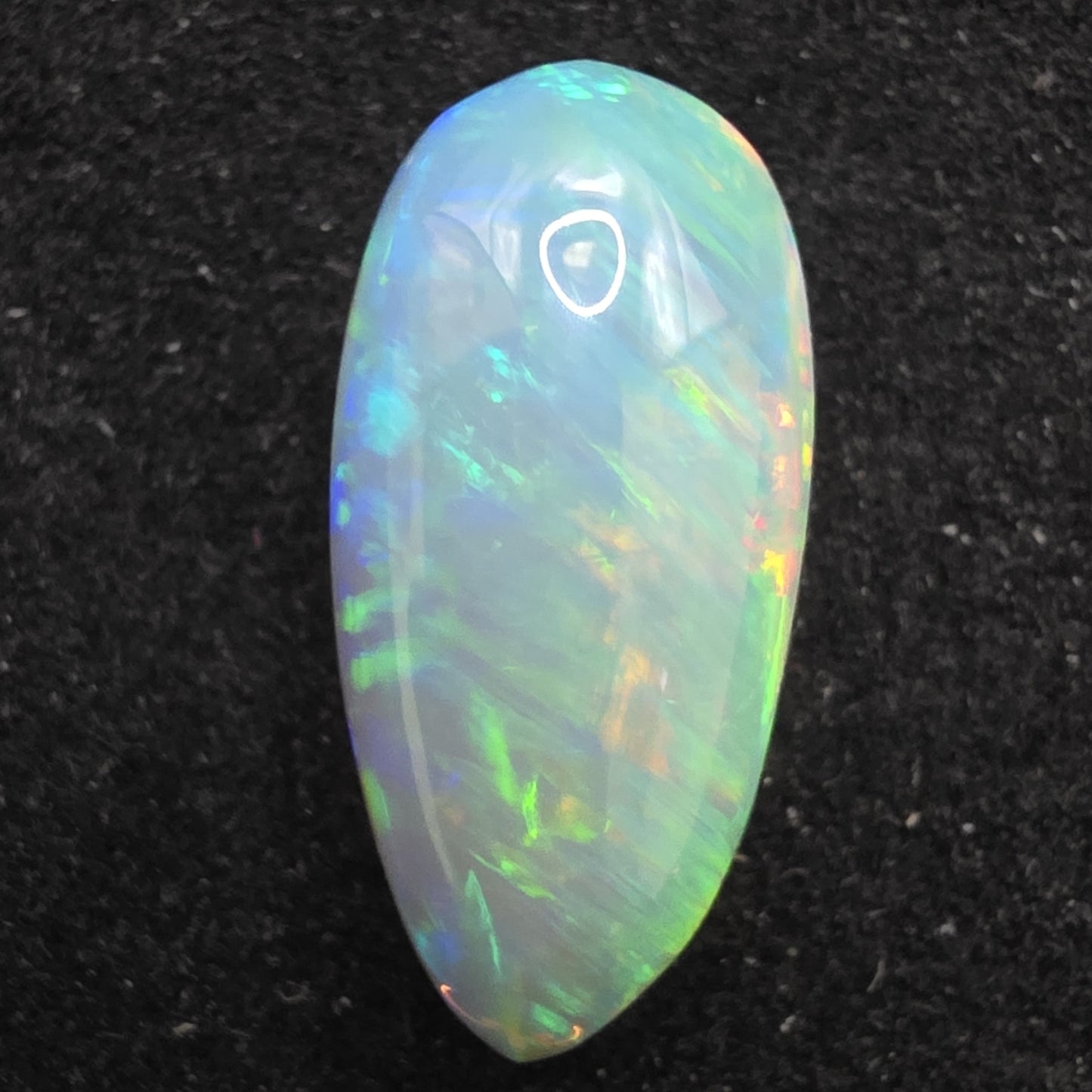 Black Opal special Ethiopian Welo, 5 ct pear polished, natural, intense Play-of-Colour