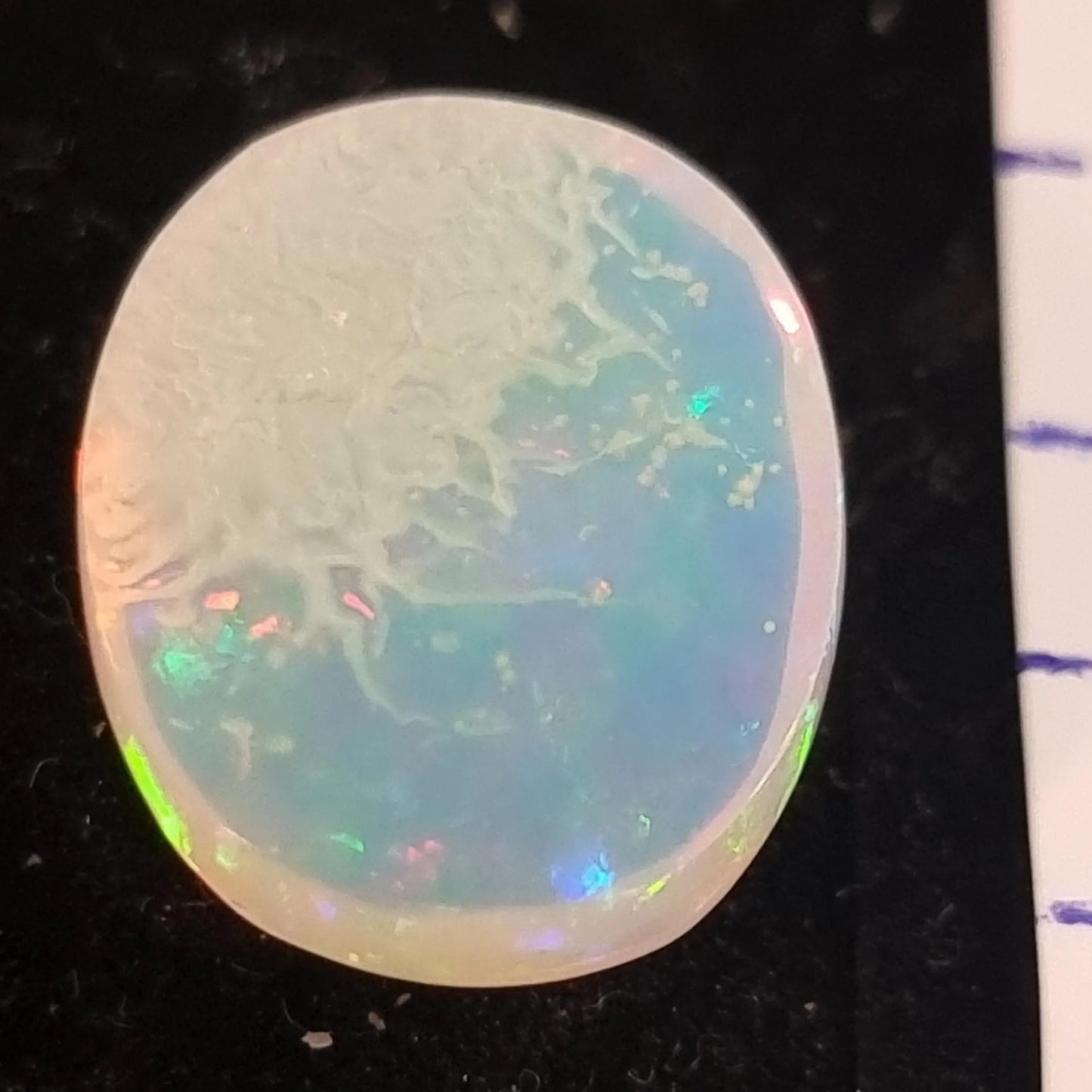 White Opal Ethiopian Welo, 5.7 ct oval polished, natural
