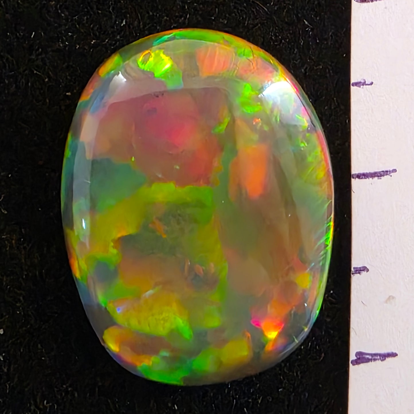 Perfect! Black Opal outstanding Ethiopian Welo, 7.3 ct freeform polished, natural, intense Play-of-Colour