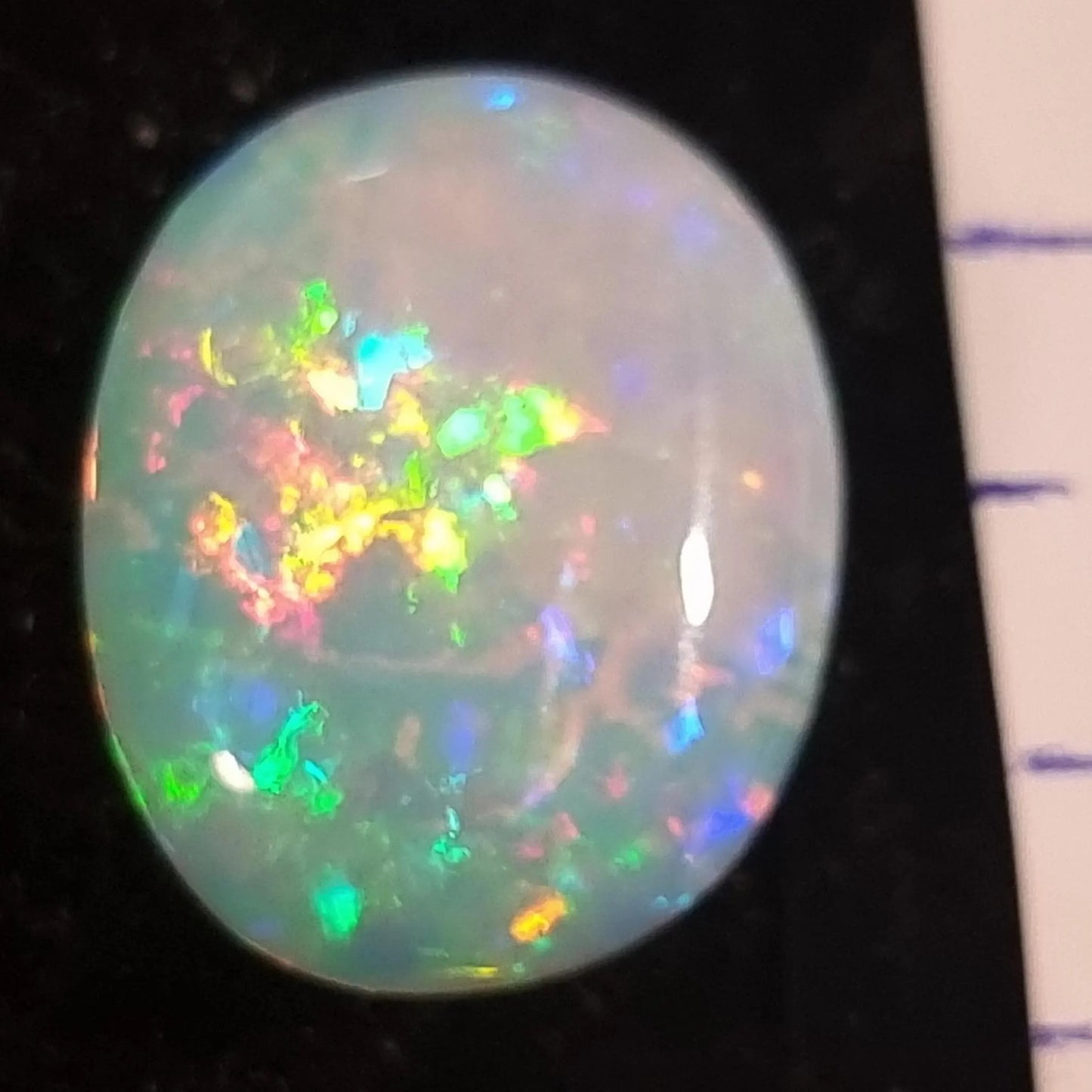 White Opal Ethiopian Welo, 5.7 ct oval polished, natural