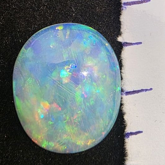 White Opal Ethiopian Welo, 9.2 ct oval polished, natural