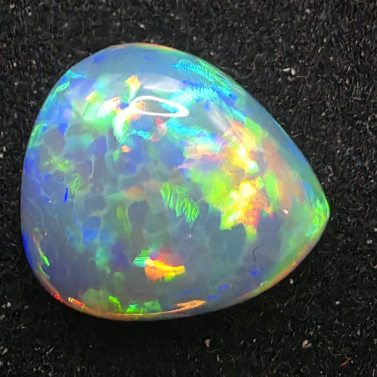 White Opal Ethiopian Welo, 3.1 ct pear polished, natural