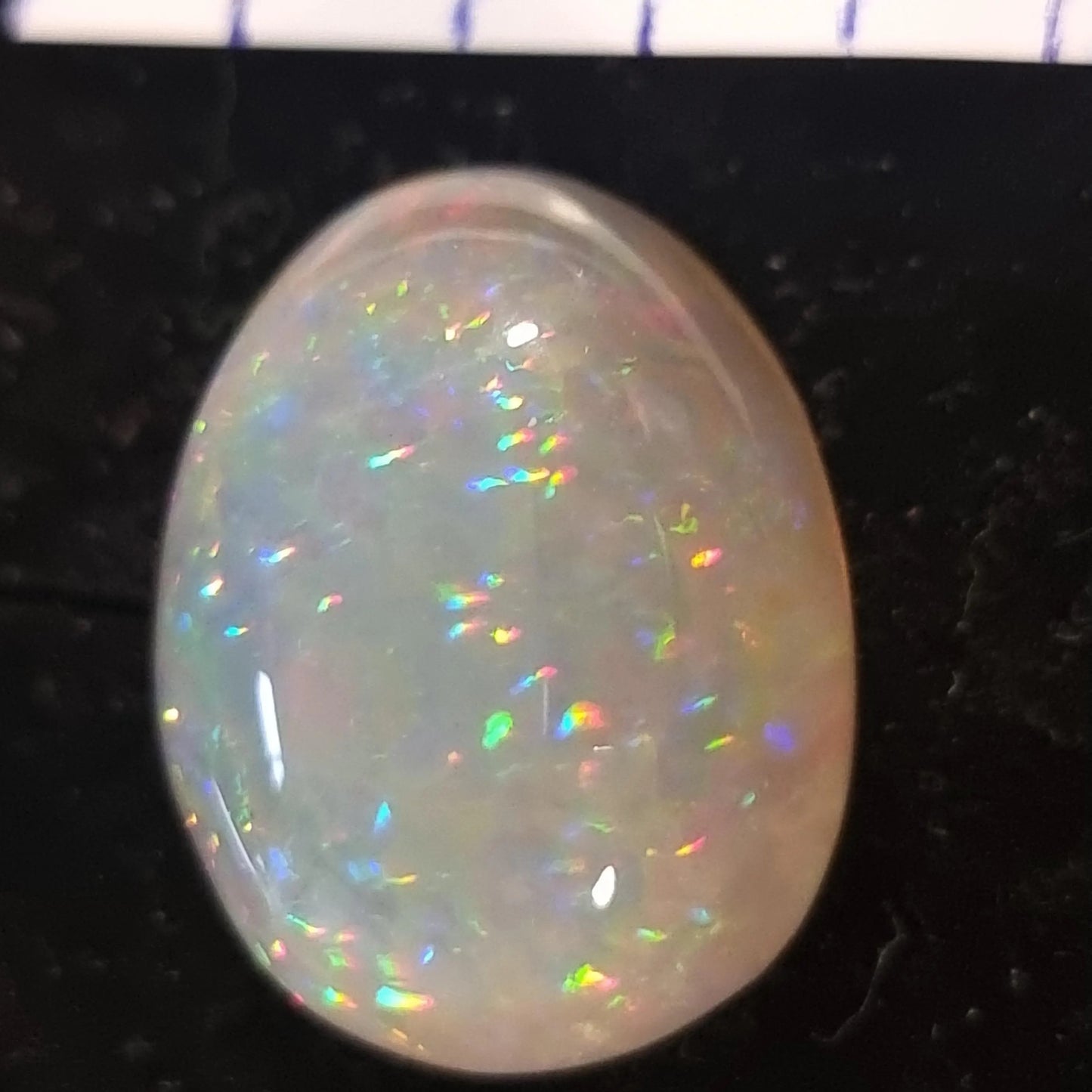 White Opal Ethiopian Welo, 17.3 ct pear polished, natural