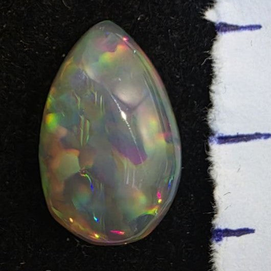 White Opal Ethiopian Welo, 2.45 ct pear polished, natural