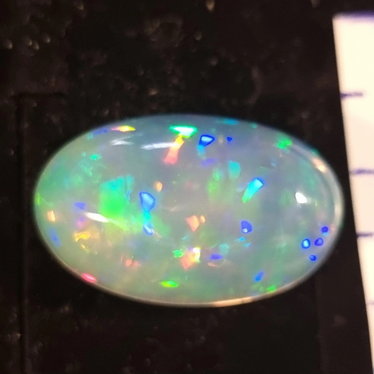 White Opal Ethiopian Welo, 12.3 ct oval polished, natural