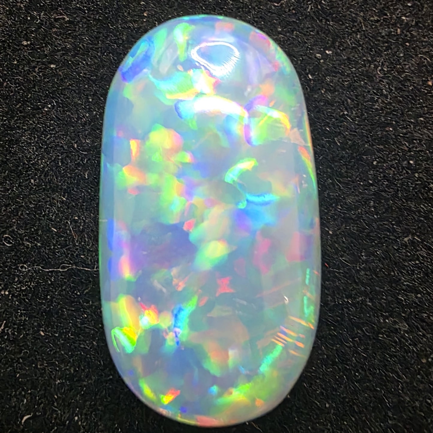 White Opal Ethiopian Welo, 7.4 ct oval polished, natural