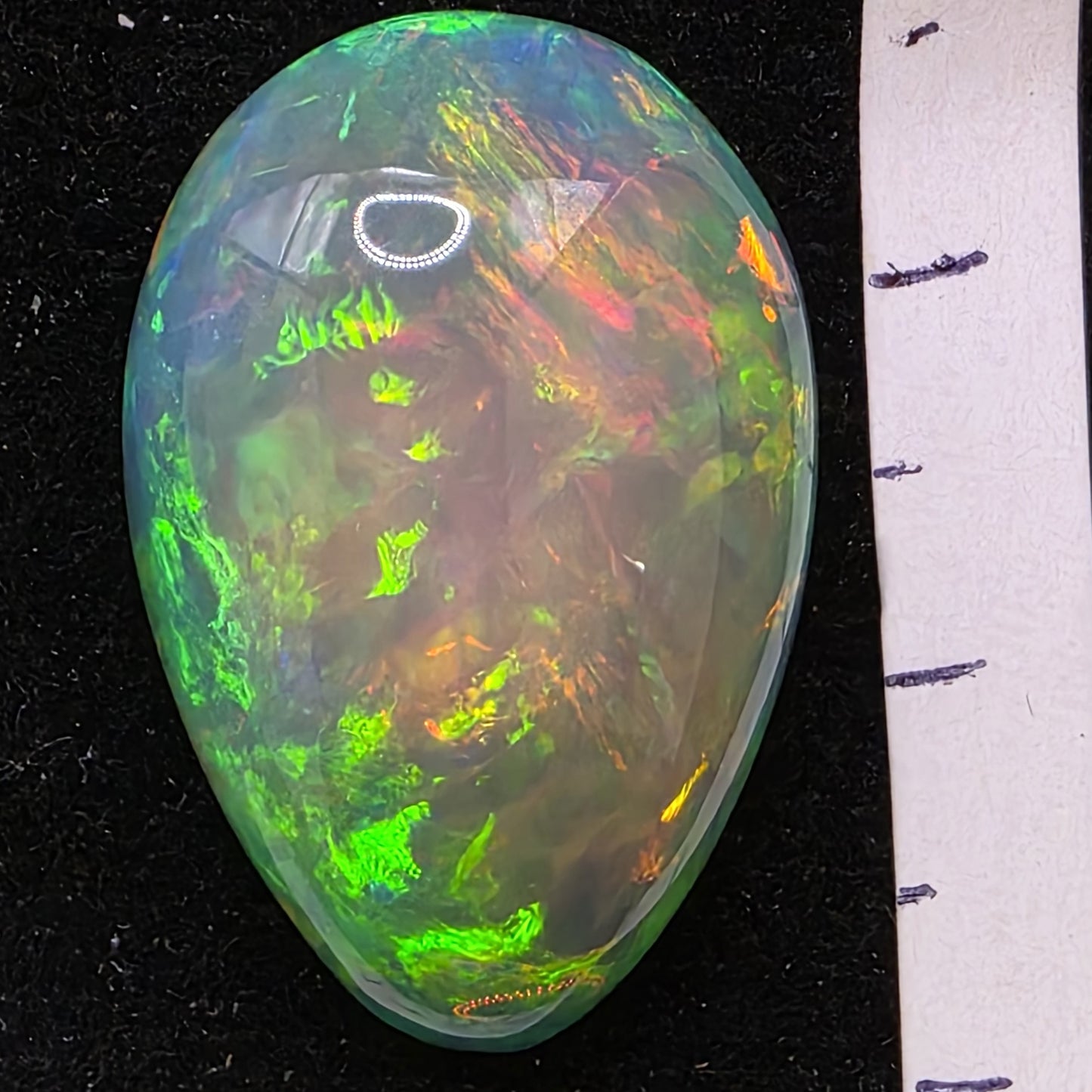 Black Opal special Ethiopian Welo, 17.95 ct pear polished, natural, intense Play-of-Colour