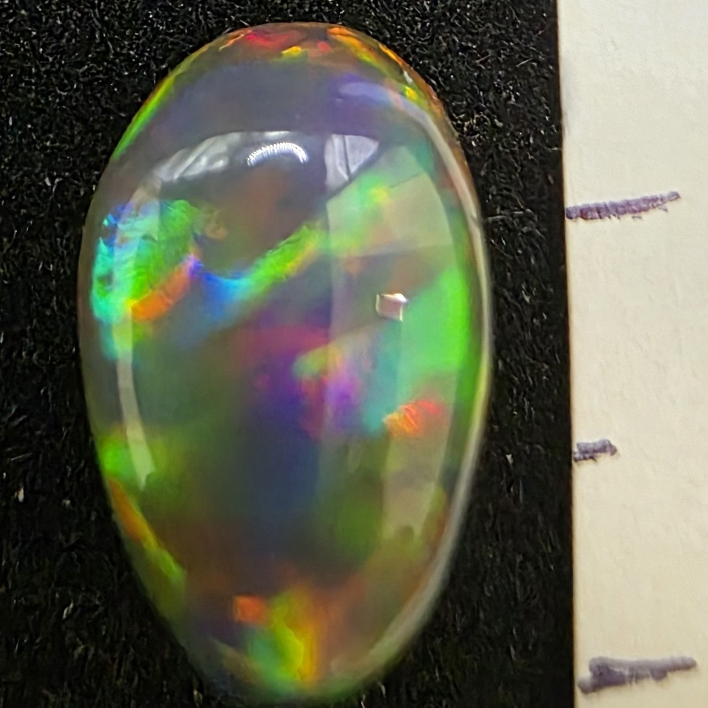 Black Opal special Ethiopian Welo, 4 ct pear polished, natural