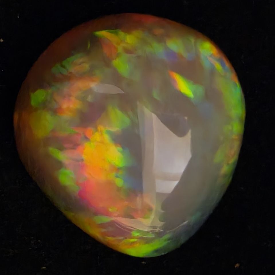 Black Opal special Ethiopian Welo, 29.1 ct pear polished, natural