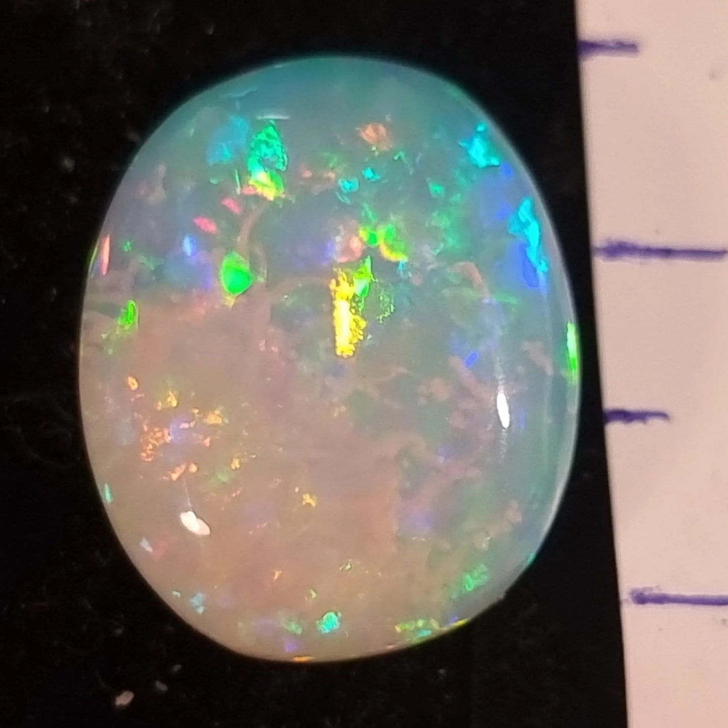 White Opal Ethiopian Welo, 5.7 ct oval polished, natural