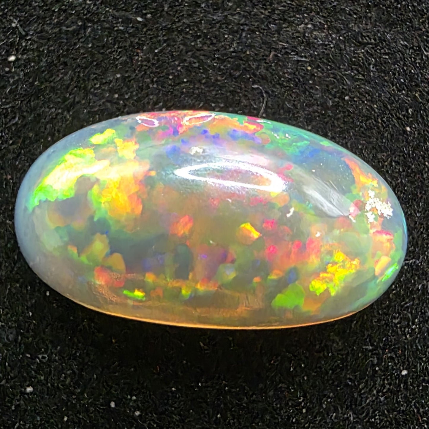 Black Opal Ethiopian Welo, 6.3 ct oval polished, natural