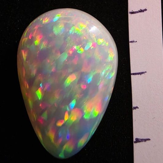 Perfect! White Opal outstanding Ethiopian Welo, 12.1 ct pear polished, natural, intense Play-of-Colour