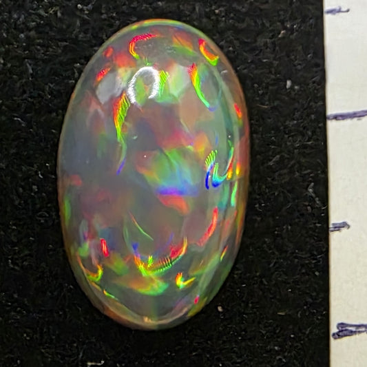 Black Opal special Ethiopian Welo, 2.95 ct oval polished, natural, intense Play-of-Colour