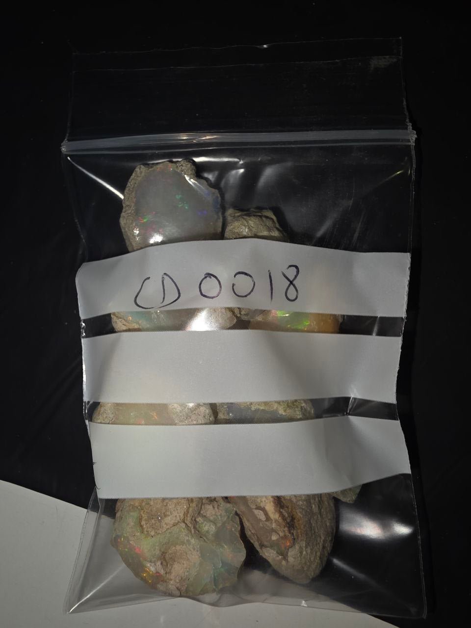 Micro-lot rough 7 stones Mixed Opal Ethiopian Welo, 116 ct rough, natural