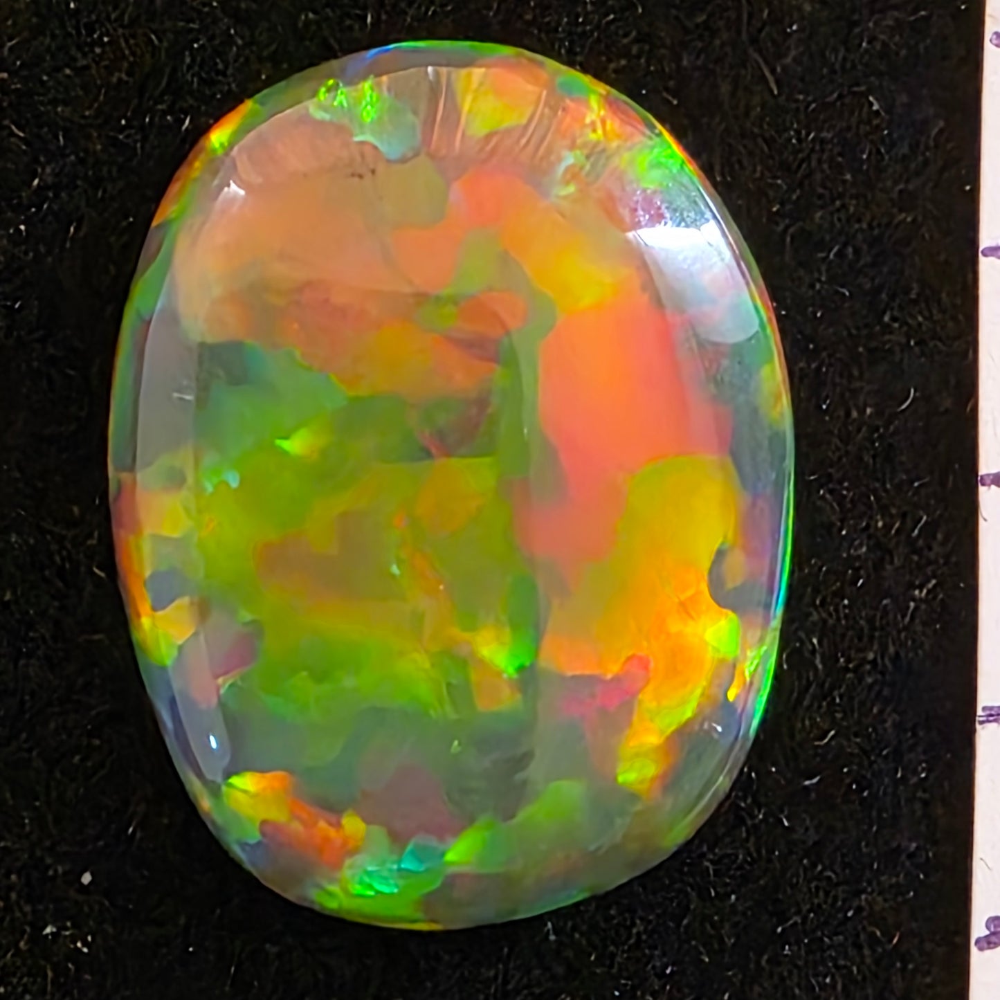 Perfect! Black Opal outstanding Ethiopian Welo, 7.3 ct freeform polished, natural, intense Play-of-Colour