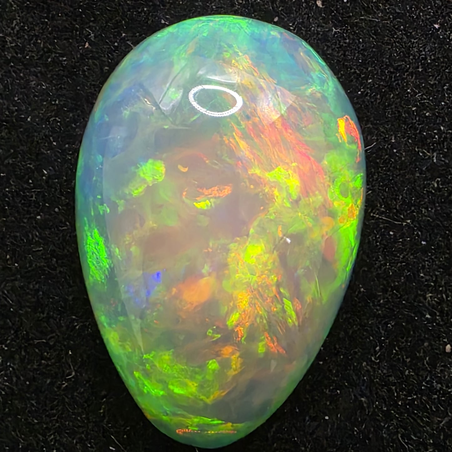 Black Opal special Ethiopian Welo, 17.95 ct pear polished, natural, intense Play-of-Colour