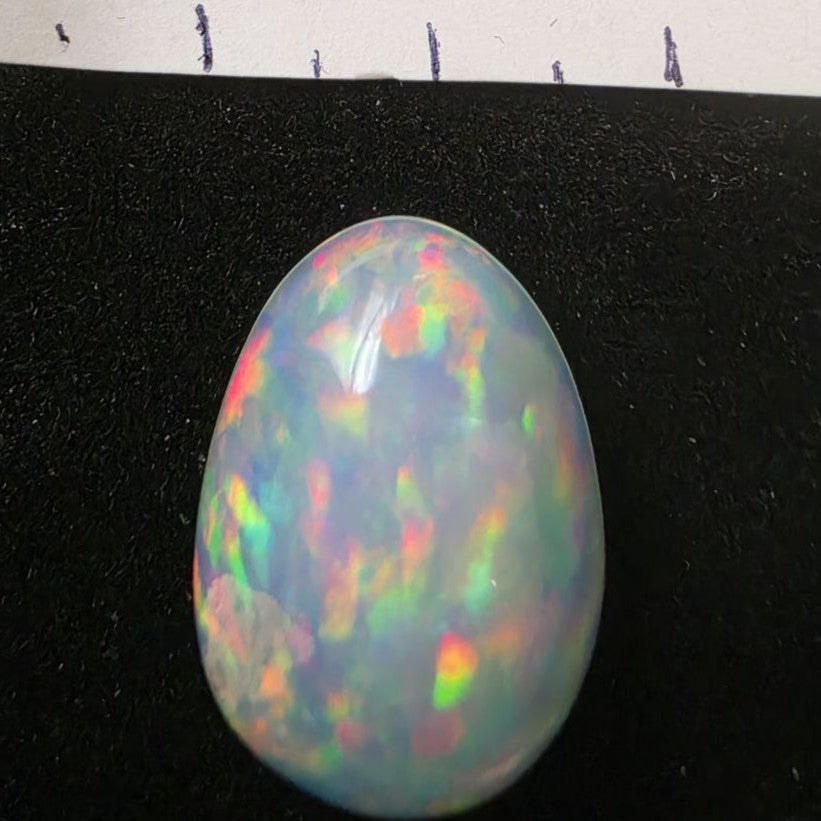 Crystal Opal special Ethiopian Welo, 15.4 ct pear polished, natural, intense Play-of-Colour